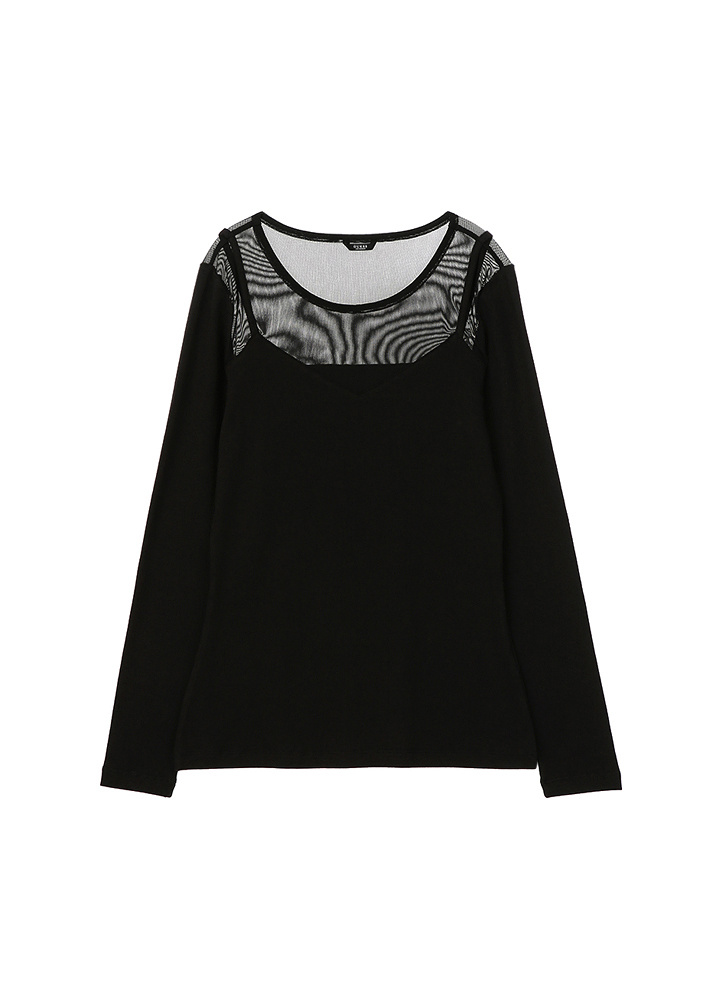 게스(GUESS) 여성 매쉬배색 긴팔