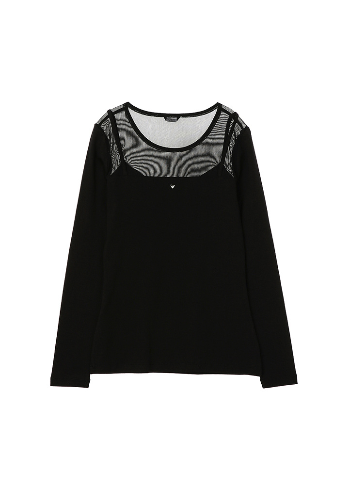 게스(GUESS) 여성 매쉬배색 긴팔