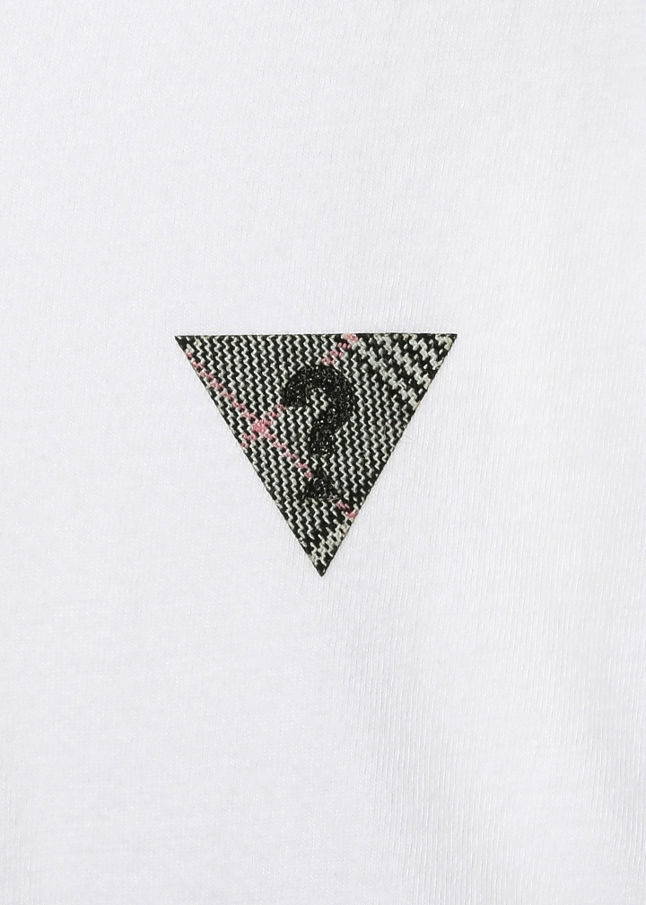 게스(GUESS) 여성 기획 글렌체크 미니 ▽ V넥 긴팔티셔츠
