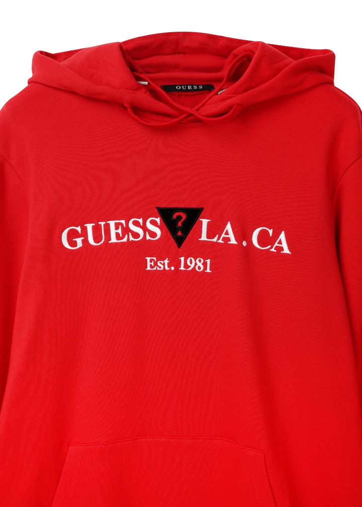 게스(GUESS) 남녀공용 GUESS LA CA 자수 HOODY