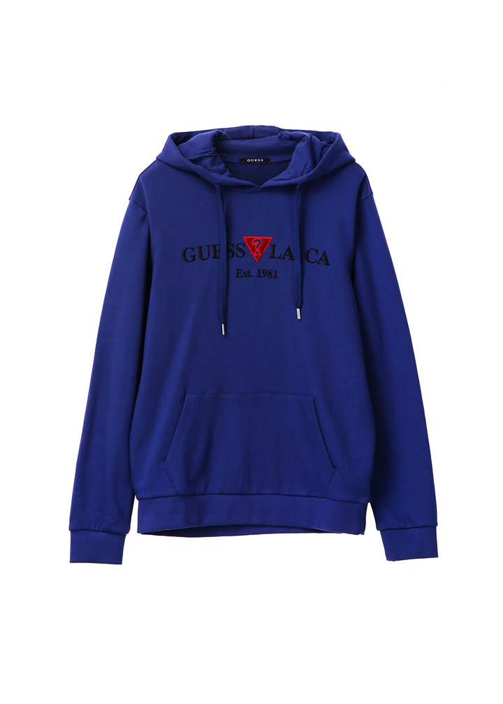 게스(GUESS) 남녀공용 GUESS LA CA 자수 HOODY