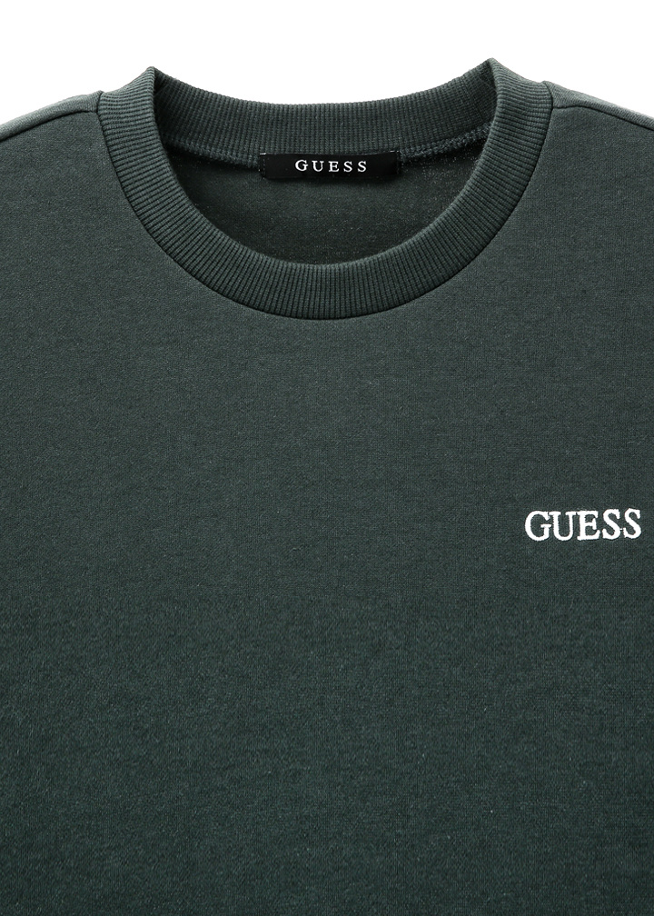 게스(GUESS) 남녀공용 기획 GUESS자수 특양면 긴팔티셔츠