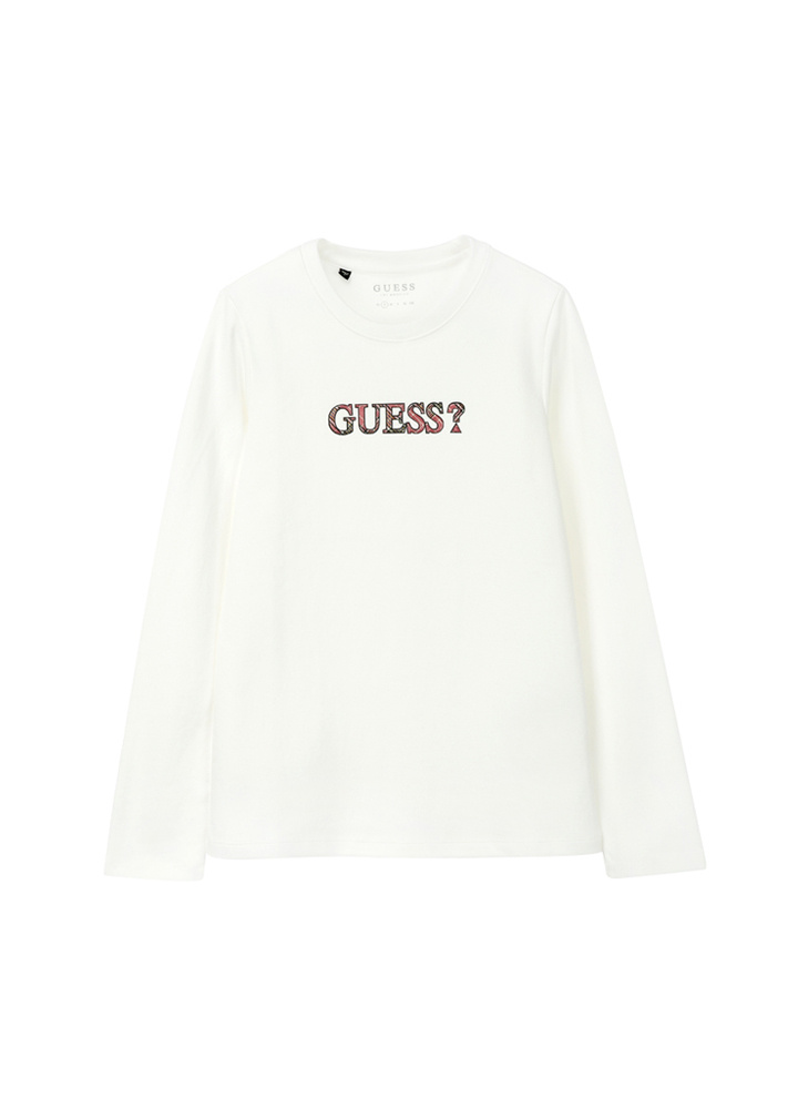 게스(GUESS) 여성 체크PVC GUESS 로고 긴팔