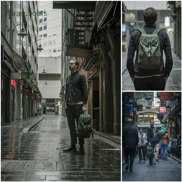 브라스보트(BRASSBOATS) 왁스캔버스 헌터그린 브리프케이스 (올리브 왁스)