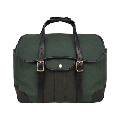 브라스보트(BRASSBOATS) 왁스캔버스 헌터그린 브리프케이스 (올리브 왁스)