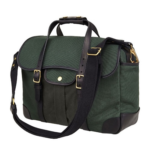 브라스보트(BRASSBOATS) 왁스캔버스 헌터그린 브리프케이스 (올리브 왁스)
