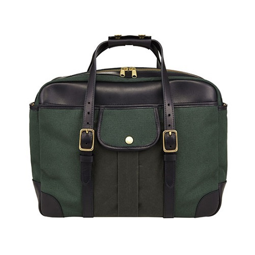 브라스보트(BRASSBOATS) 왁스캔버스 헌터그린 브리프케이스 (올리브 왁스)