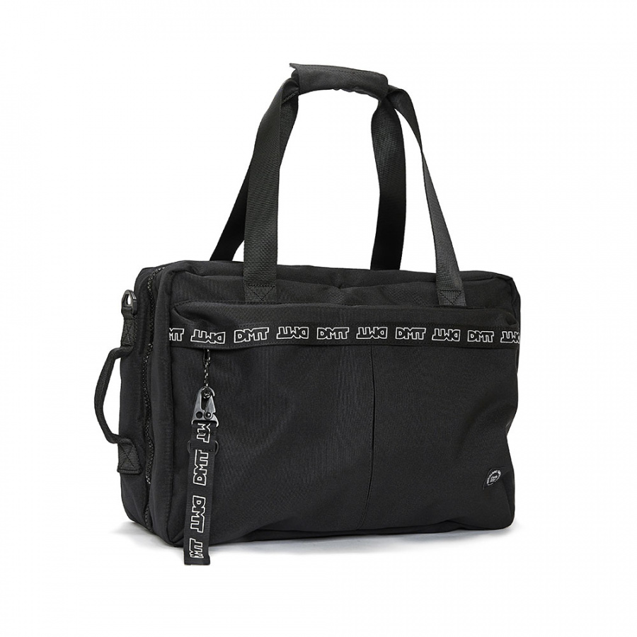 디엠티_피에스티브이엠(DMT_PSTVM) LOGO TAPE TRAVEL BOOTS BAG BLACK(PU)