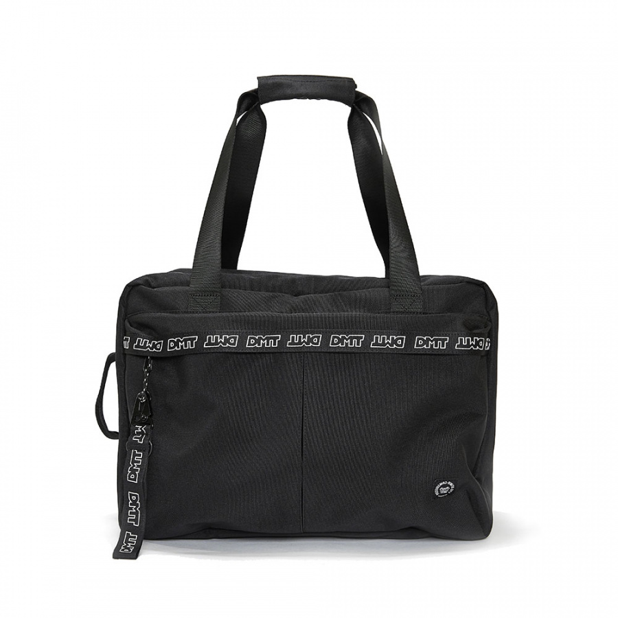 디엠티_피에스티브이엠(DMT_PSTVM) LOGO TAPE TRAVEL BOOTS BAG BLACK(PU)