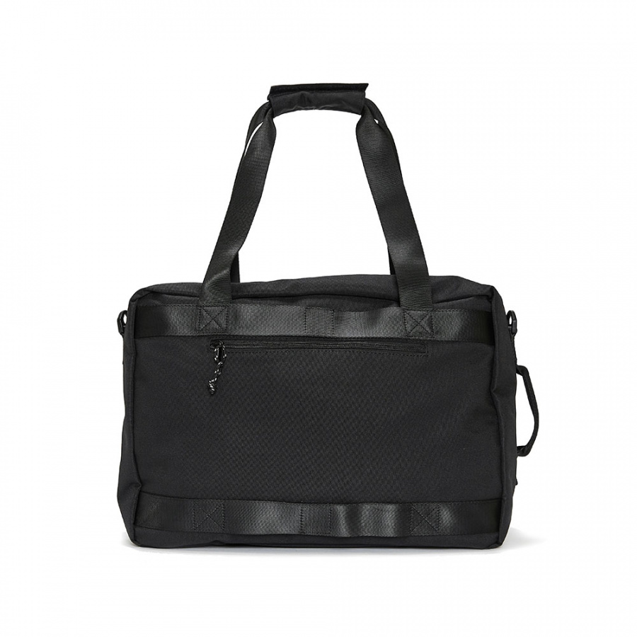 디엠티_피에스티브이엠(DMT_PSTVM) LOGO TAPE TRAVEL BOOTS BAG BLACK(PU)