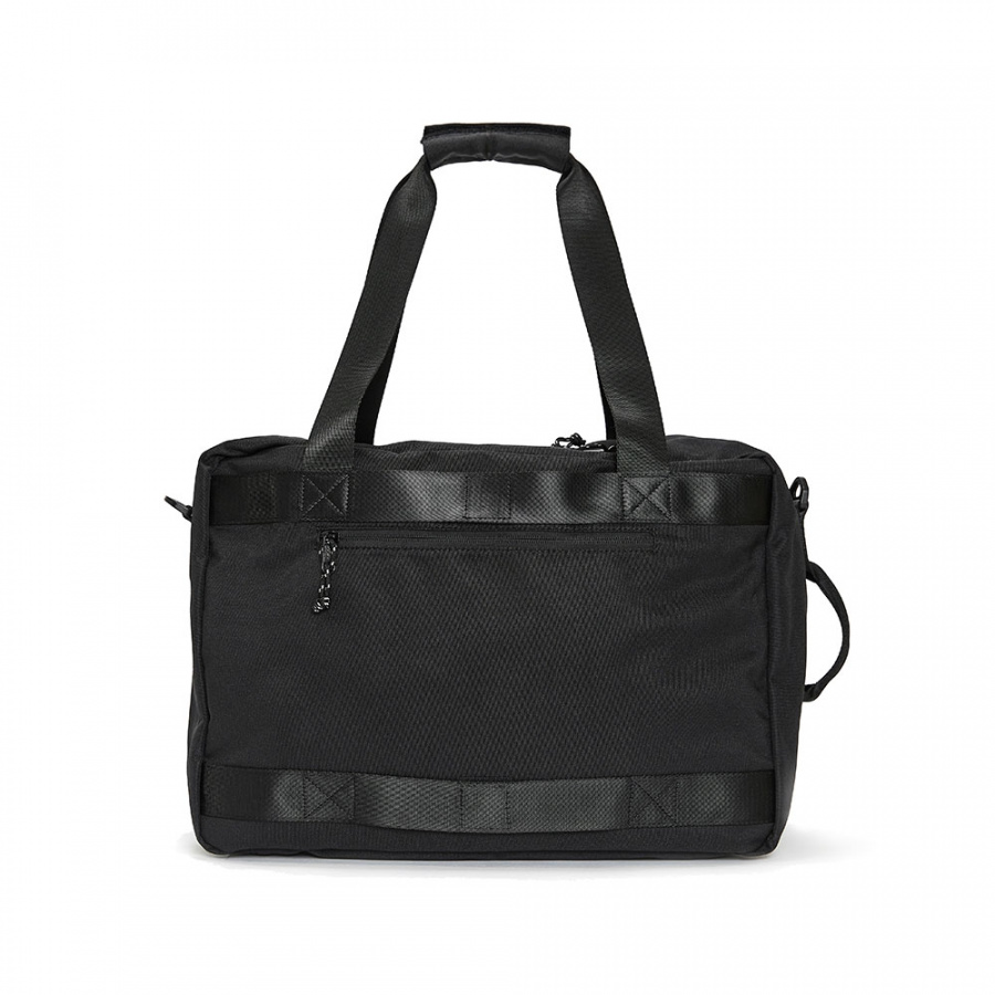 디엠티_피에스티브이엠(DMT_PSTVM) LOGO TAPE TRAVEL BOOTS BAG CROW BLACK(TPU)