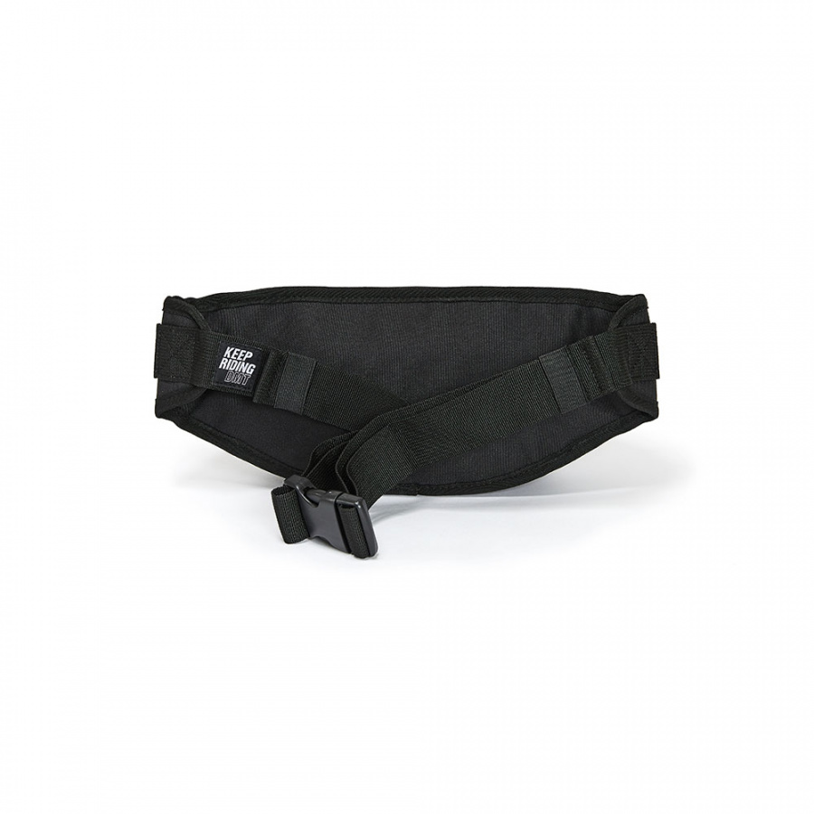 디엠티_피에스티브이엠(DMT_PSTVM) LOGO TAPE WAIST BAG BLACK