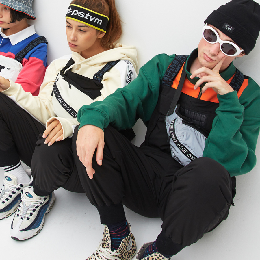 디엠티_피에스티브이엠(DMT_PSTVM) LOGO TAPE WAIST BAG CROW BLACK(TPU)
