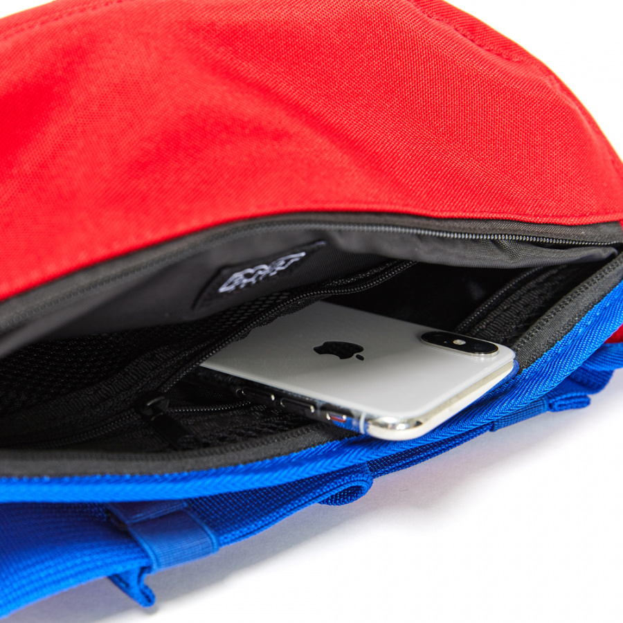 디엠티_피에스티브이엠(DMT_PSTVM) LOGO TAPE WAIST BAG RED