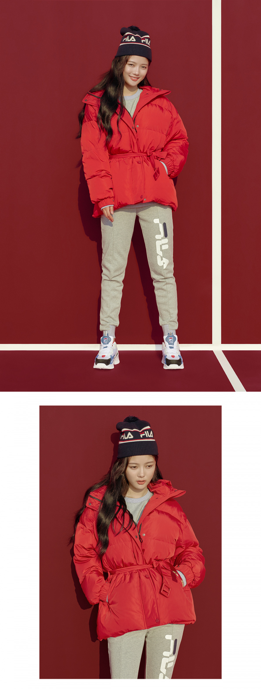 휠라(FILA) 푸퍼Ⅱ 중힙 다운 자켓 (FS2DJA4251FDRD)