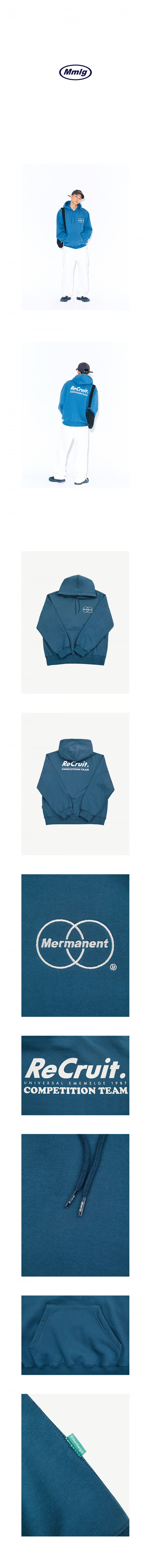 팔칠엠엠서울(87MM_SEOUL) [Mmlg] MASTER RECRUIT HOOD (TEAL BLUE)