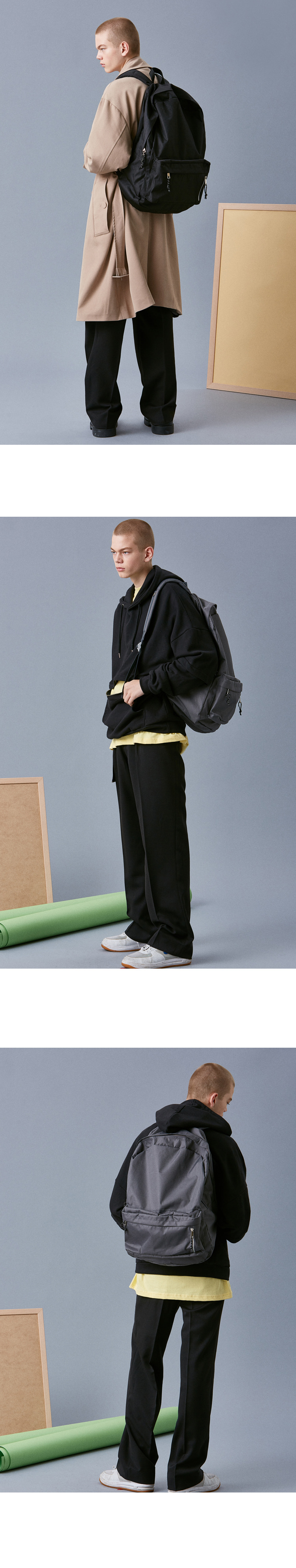 브아빗(VOIEBIT) V801 오버사이즈 백팩-(그레이)