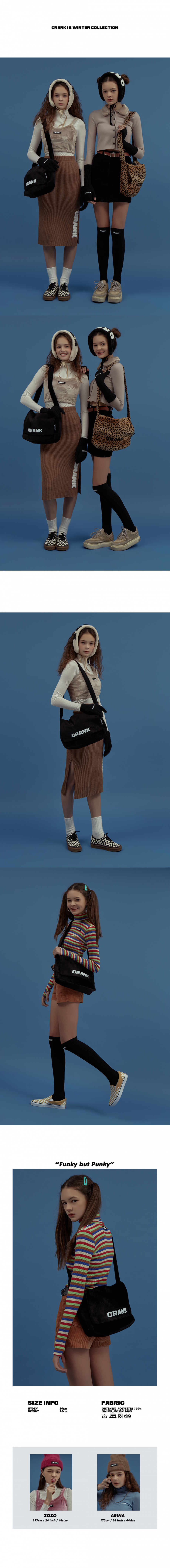 크랭크(CRANK) 밍크 크로스백_블랙