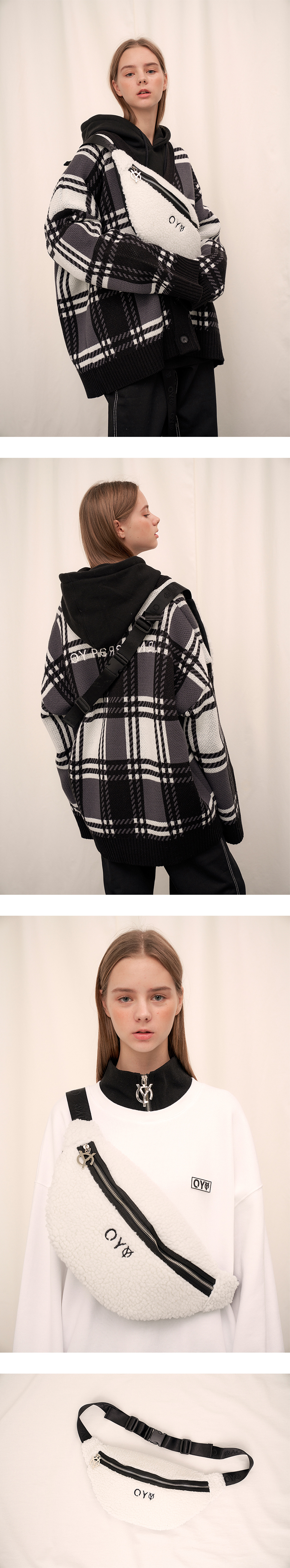 오와이(OY) FLEECE BODY BAG - WH