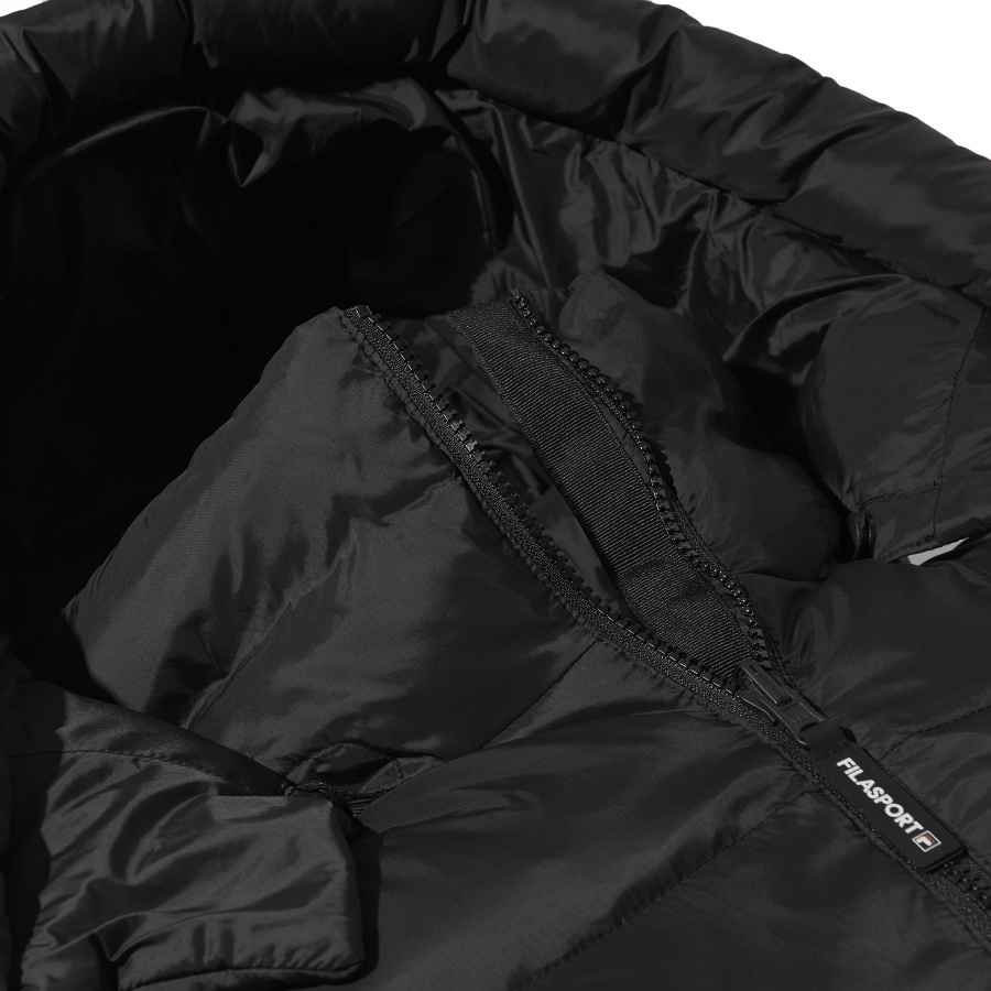 휠라(FILA) 리버시블 롱다운 점퍼_블랙에디션 (FE2DJA6103XBBK)