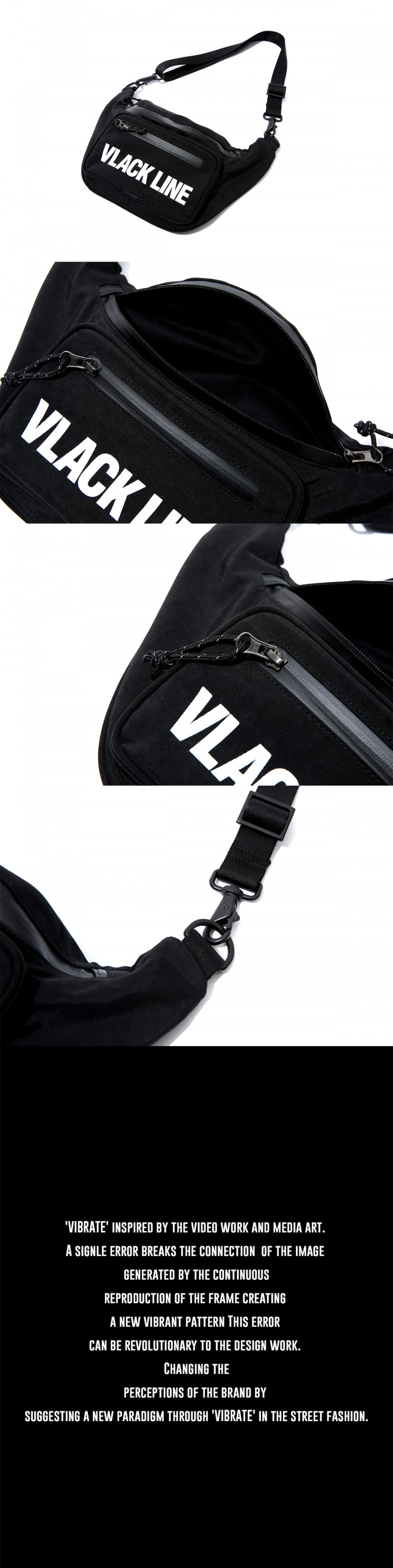 바이브레이트(VIBRATE) VLACKLINE - BASIC LOGO WAISPACK (BLACK)