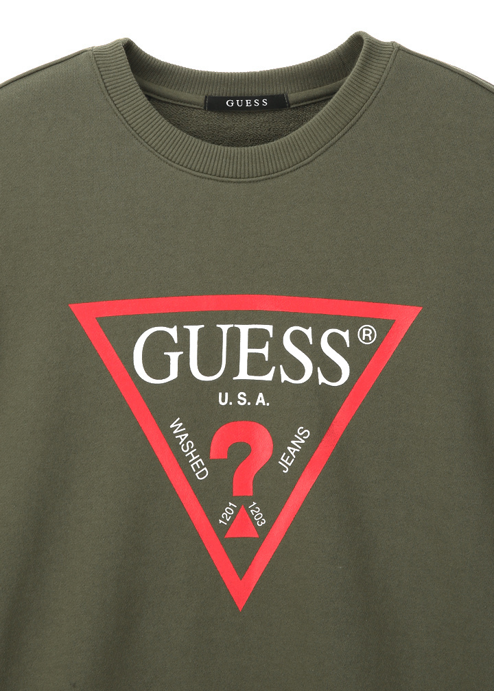 게스(GUESS) 남성 게스 삼각 오리지널 프린트 맨투맨