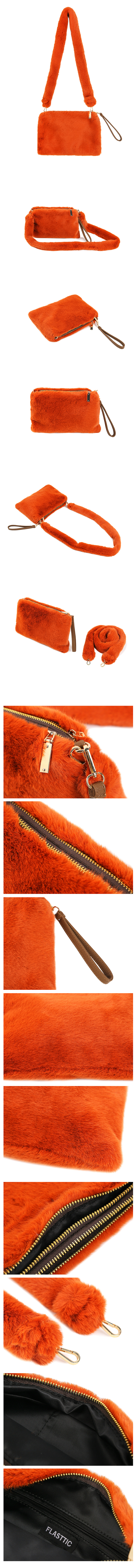 플라스틱(FLASTTIC) 퍼 클러치/오렌지