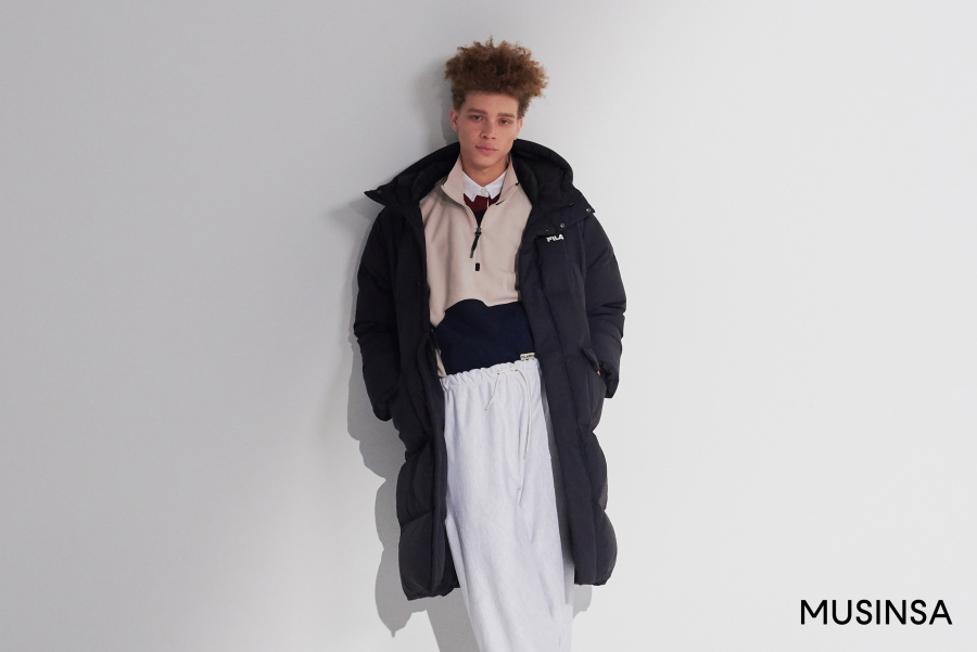 휠라(FILA) 3D 롱다운 점퍼 (FE2DJA6104XBLK)