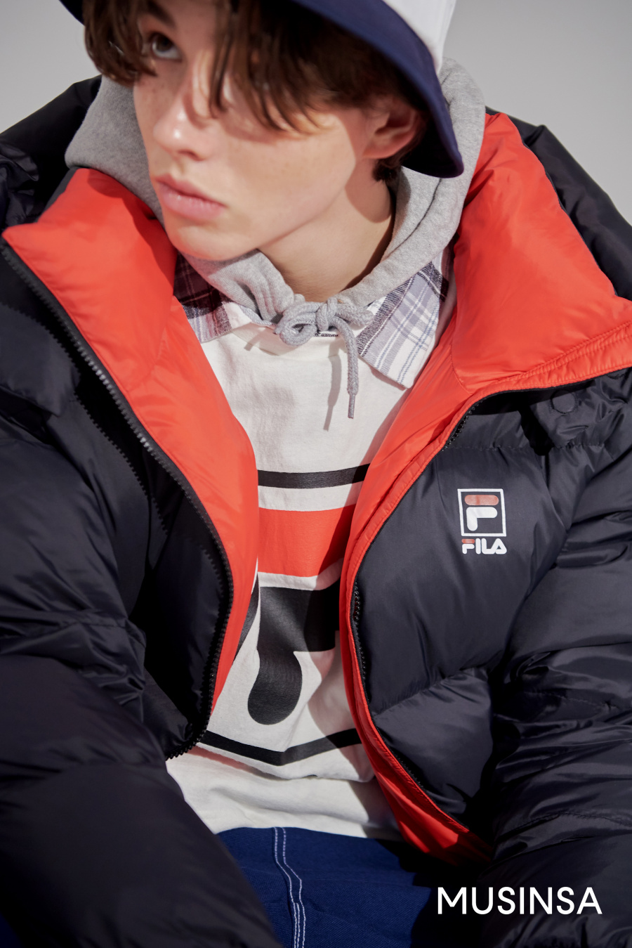 휠라(FILA) 리버시블 롱다운 점퍼 (FE2DJA6103XBLK)