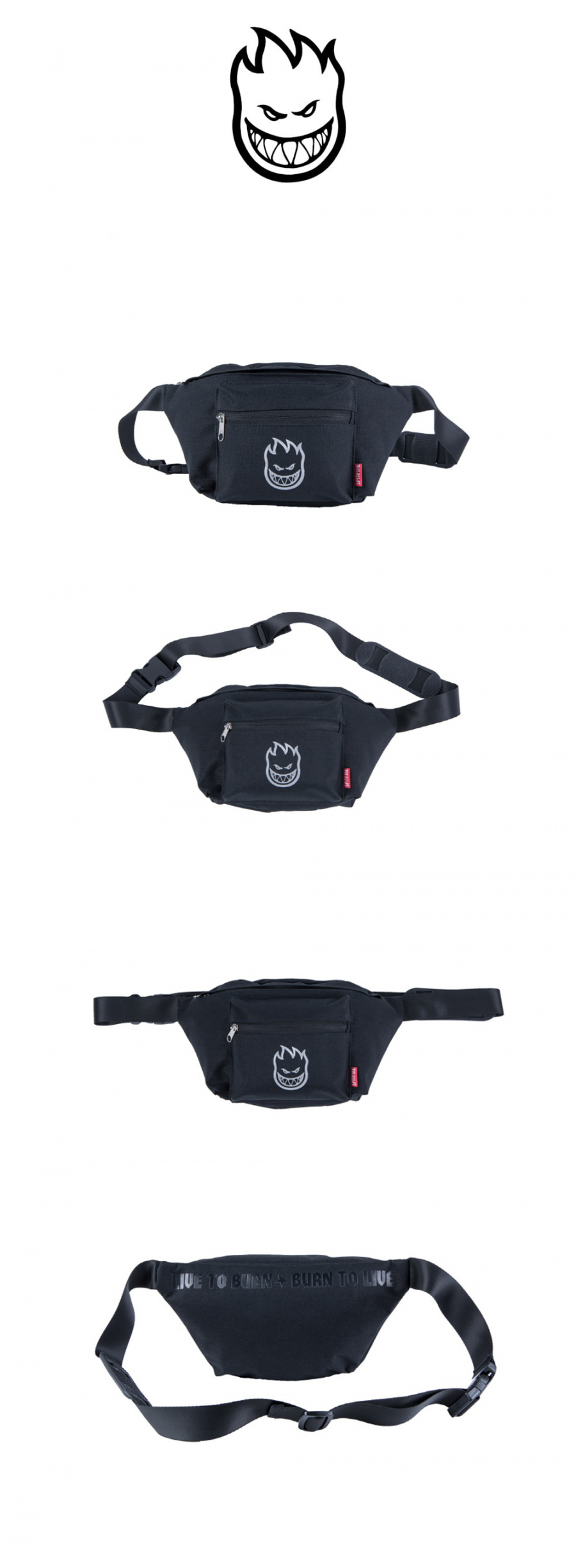 스핏파이어(SPITFIRE) BIGHEAD Shoulder Bag/Waist Pack - BLACK / REFLECTIVE P.R.Int