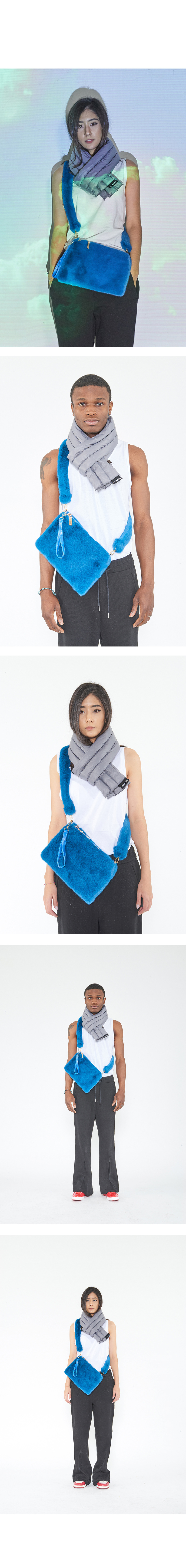 플라스틱(FLASTTIC) 퍼 클러치/블루