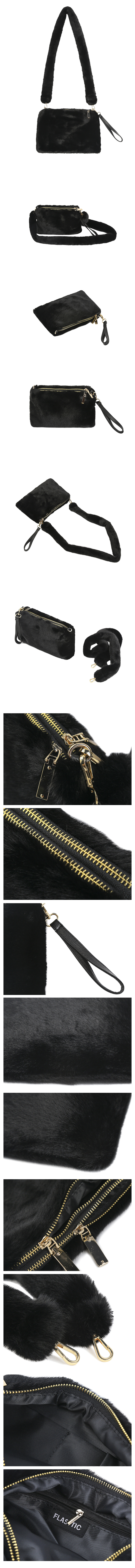 플라스틱(FLASTTIC) 퍼 클러치/블랙