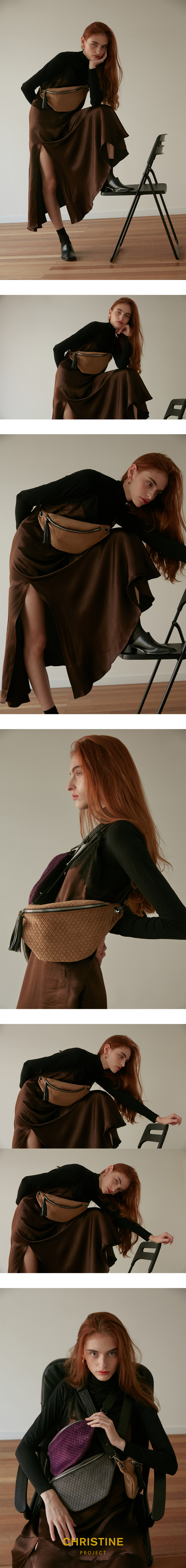 크리스틴 프로젝트(CHRISTINE PROJECT) VELVET BELT BAG(BEIGE) 벨벳벨트백