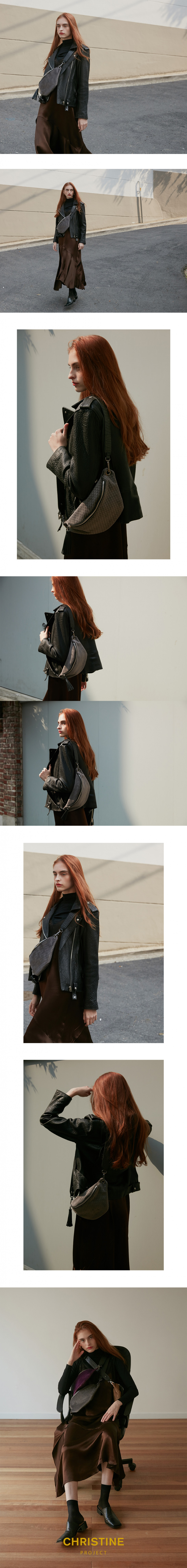 크리스틴 프로젝트(CHRISTINE PROJECT) VELVET BELT BAG(GRAY) 벨벳벨트백