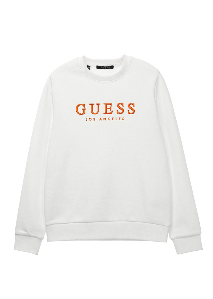 게스(GUESS) [19SS상품]남녀공용 게스로고 고무자수 맨투맨