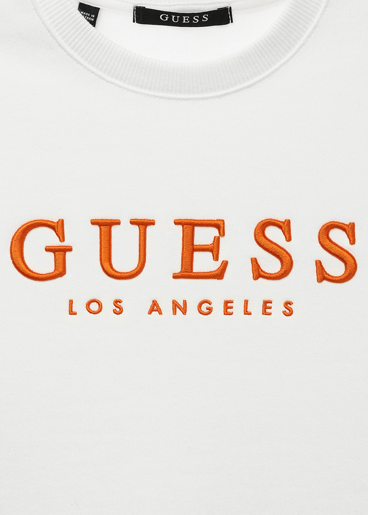 게스(GUESS) [19SS상품]남녀공용 게스로고 고무자수 맨투맨