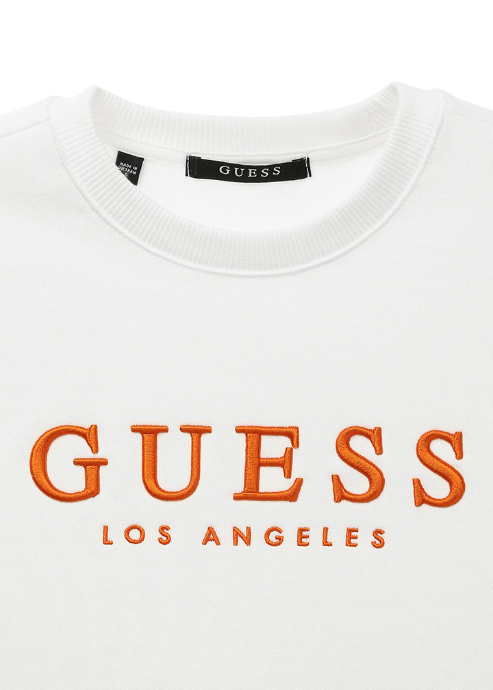 게스(GUESS) [19SS상품]남녀공용 게스로고 고무자수 맨투맨