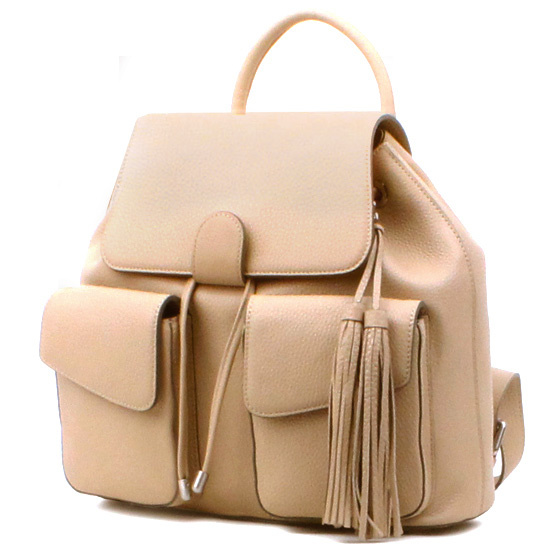 피에스메리제인(PSMARYJANE) 태슬백팩 베이지