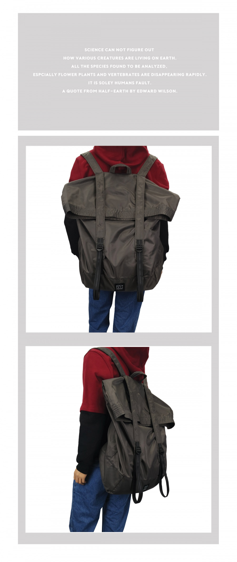 제니멀(ZANIMAL) 밀러 그레이 백팩