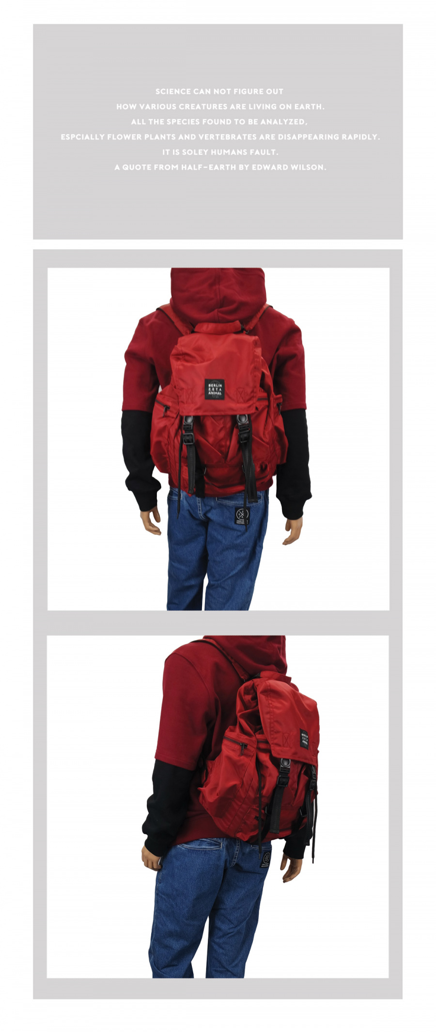 제니멀(ZANIMAL) 울프 레드 백팩