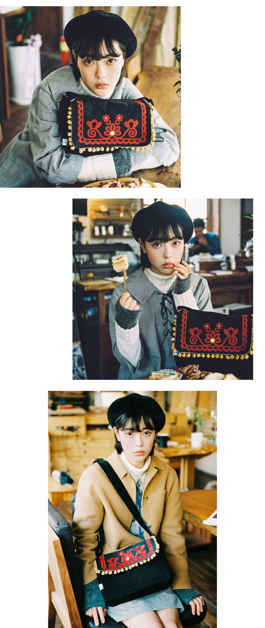 더블쿼츠(DOUBLE QUOTES) 시칠리 부클 백 (블랙)