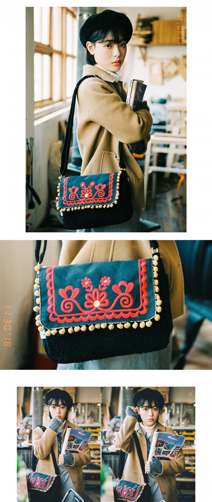 더블쿼츠(DOUBLE QUOTES) 시칠리 부클 백 (블랙)