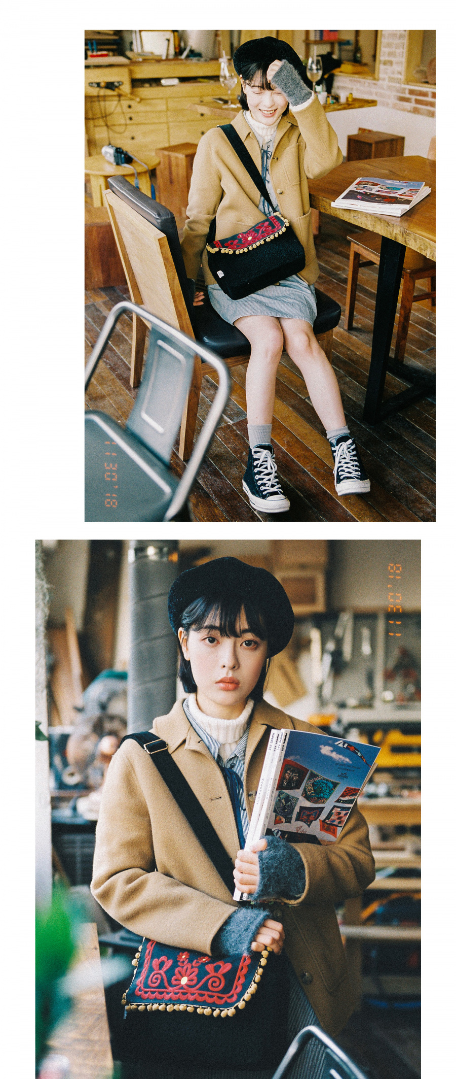 더블쿼츠(DOUBLE QUOTES) 시칠리 부클 백 (블랙)