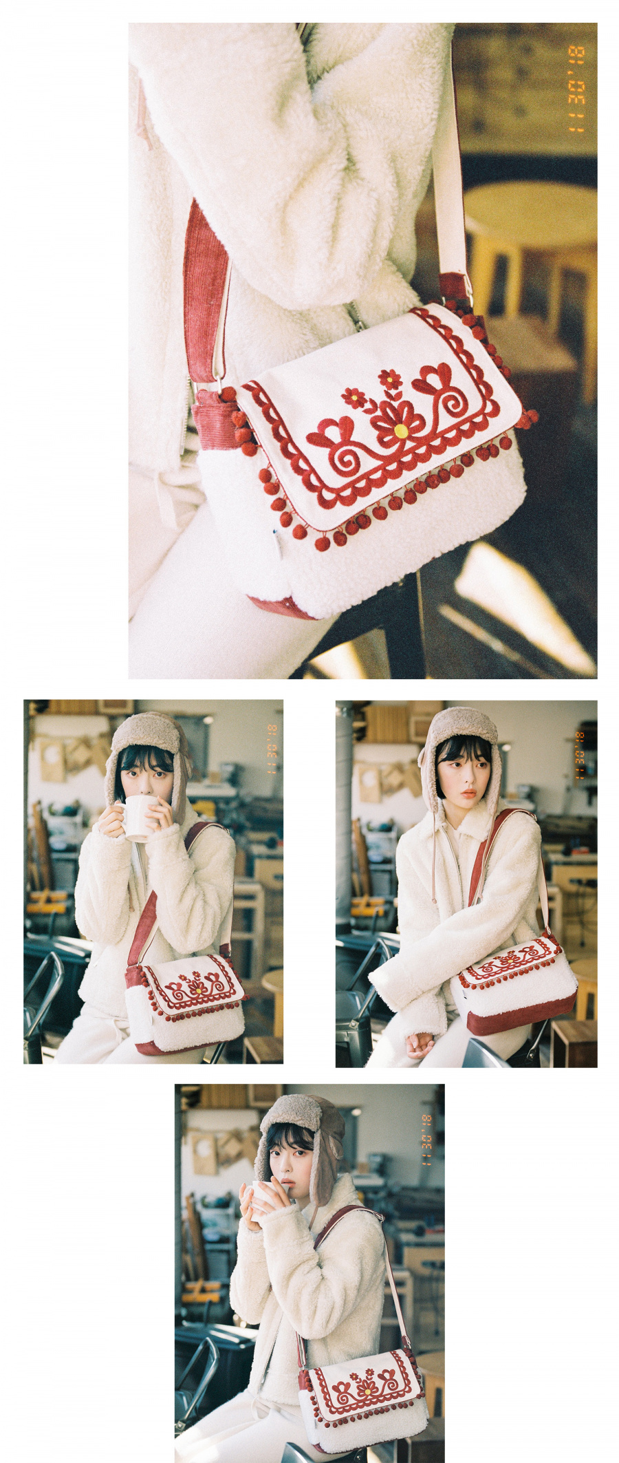 더블쿼츠(DOUBLE QUOTES) 시칠리 부클 백 (와인)