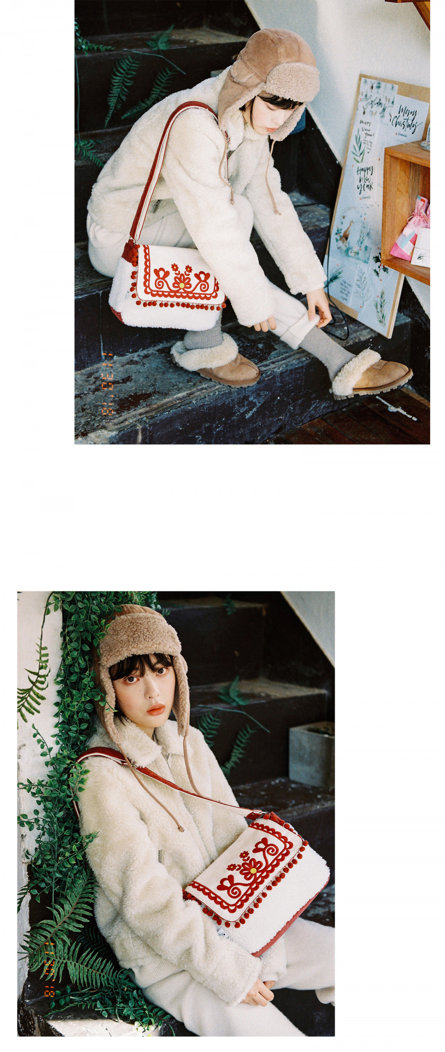 더블쿼츠(DOUBLE QUOTES) 시칠리 부클 백 (와인)