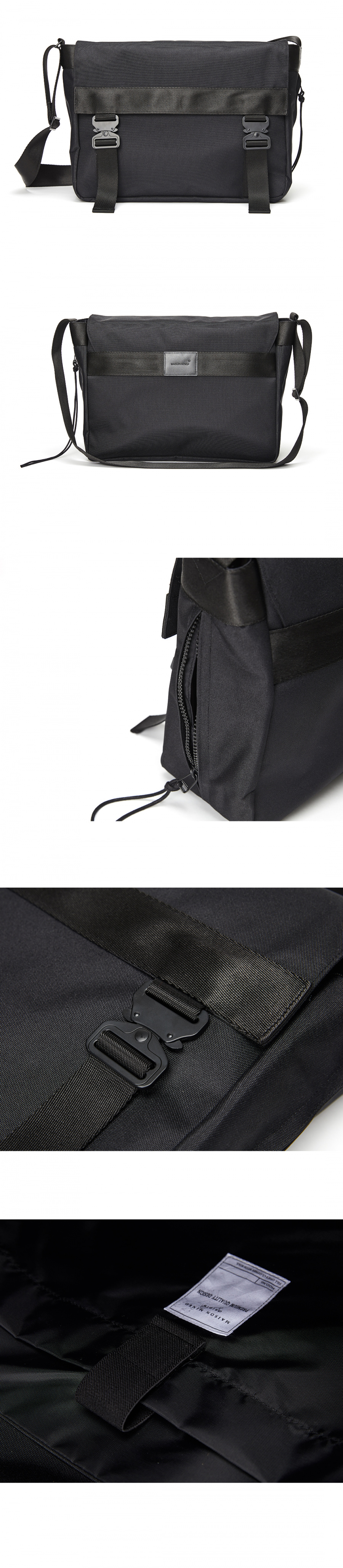 메종미네드(MAISON MINED) TWO BUCKLE MESSENGER BAG