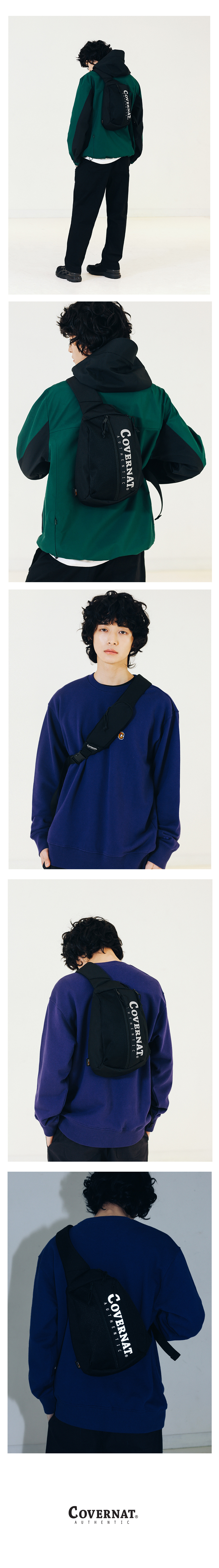 커버낫(COVERNAT) CORDURA AUTHENTIC LOGO SLING BAG BLACK