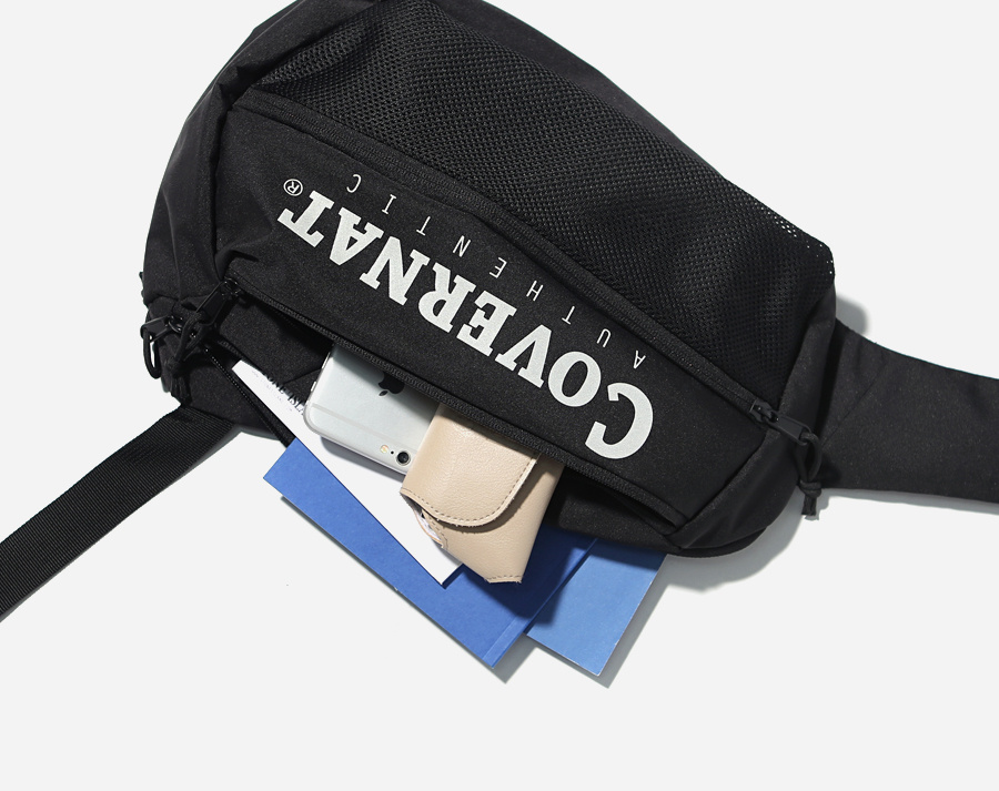 커버낫(COVERNAT) CORDURA AUTHENTIC LOGO SLING BAG BLACK
