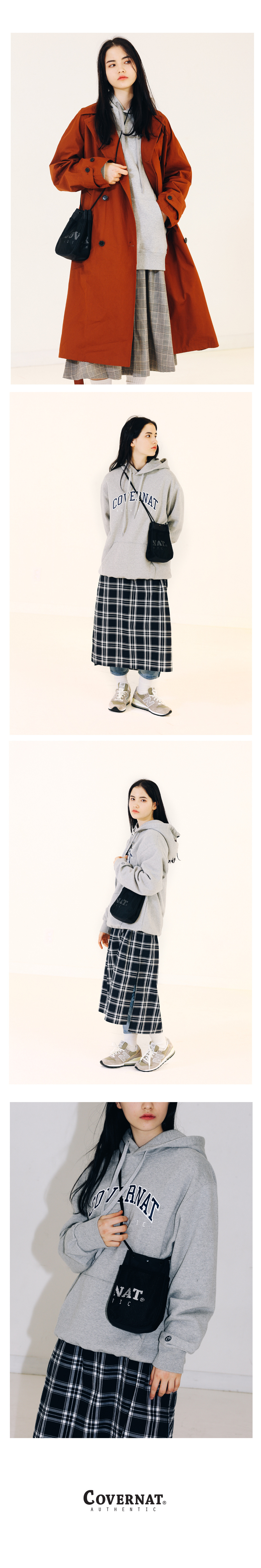 커버낫(COVERNAT) AUTHENTIC LOGO POUCH BAG BLACK