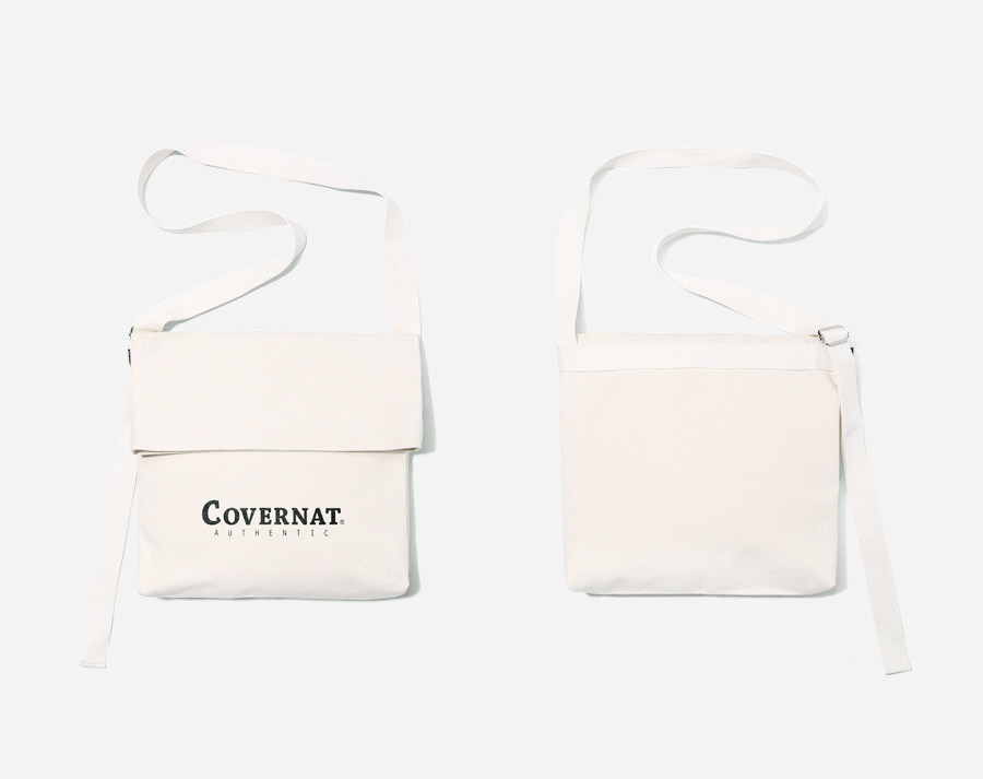 커버낫(COVERNAT) AUTENTIC LOGO FLAP SHOULDER BAG WHITE